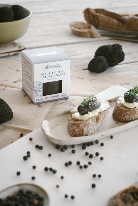 Premium Black Truffle Tartufata sauce, ideal for adding depth and richness to meals.