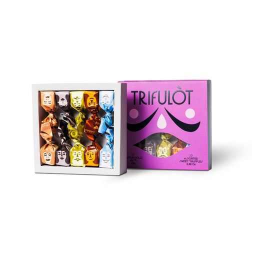 Experience the rich flavors of Tartuflanghe’s Trifulot Assorted Sweet Truffles – a delightful blend of gourmet chocolate and fine ingredients.