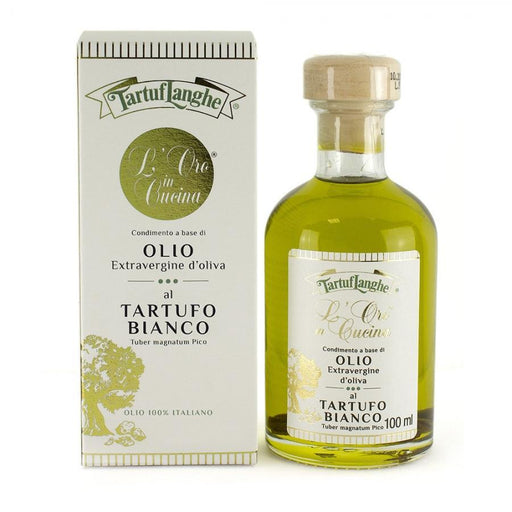 L'ORO IN CUCINA®: EVOO with White Alba Truffle slices & natural flavor - TARTUFLANGHE USA